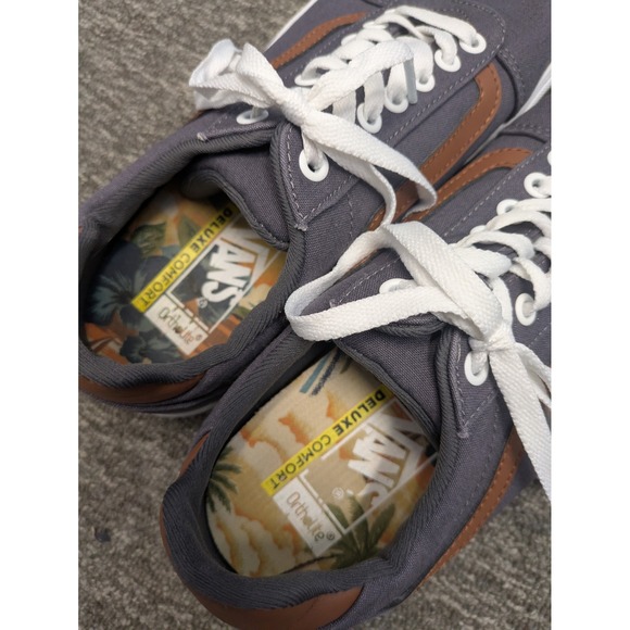 Vans Ward Deluxe Gray Brown Canvas Low Top Skater Shoes Mens 9.5 721356 - Picture 5 of 10